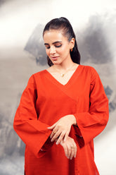 Slub Khaddar Red 2 PC